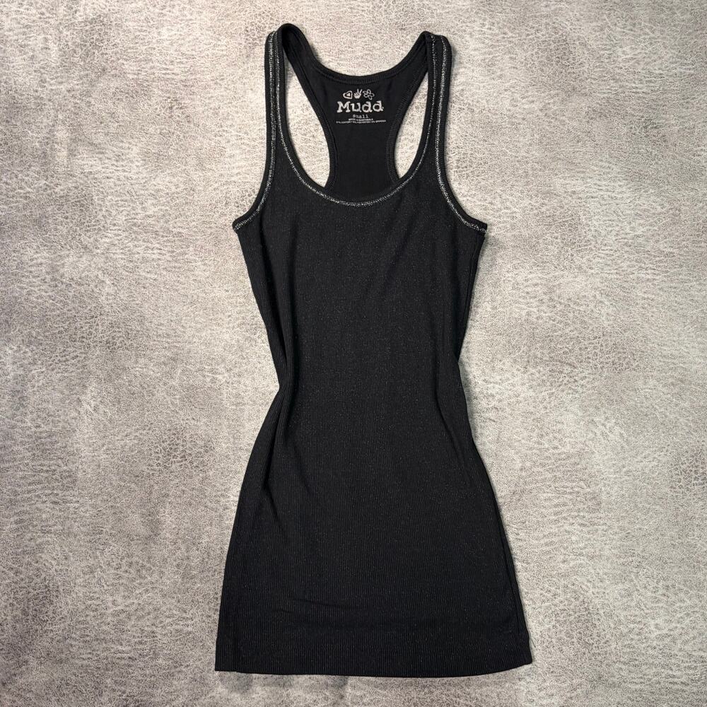 Black Ribbed Fitted Racerback Tank Top